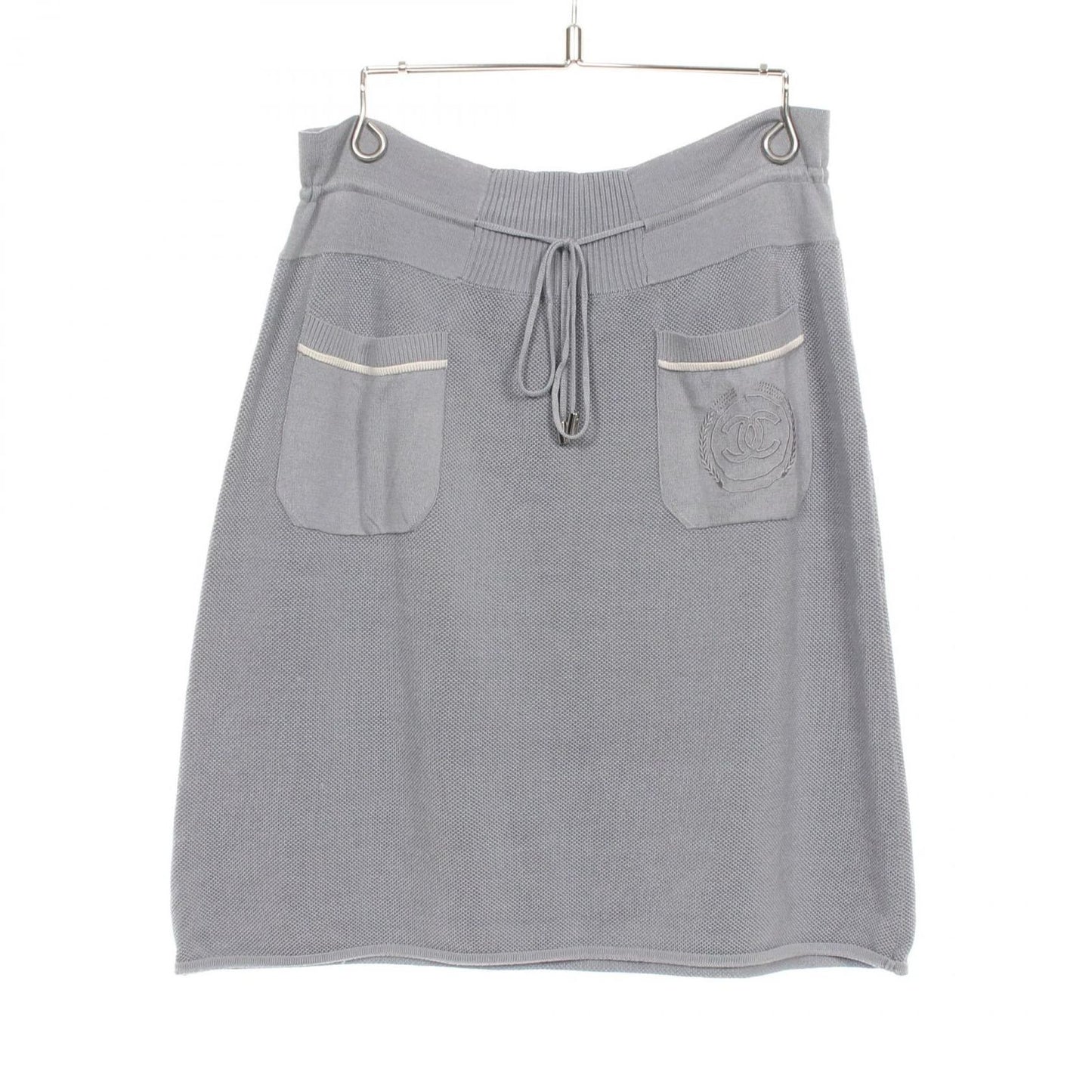 CHANEL Coco Mark Knit Silk Skirt - Exquisite Elegance