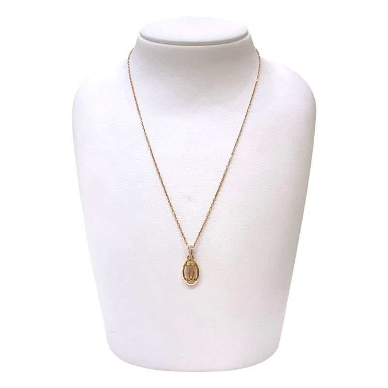 Cartier Double Logo Diamond Necklace in K18 Pink Gold