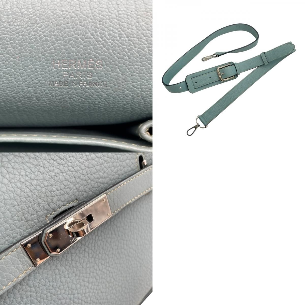 HERMES Gypsière 28 Blue Jean with Silver Hardware - Exquisite Craftsmanship