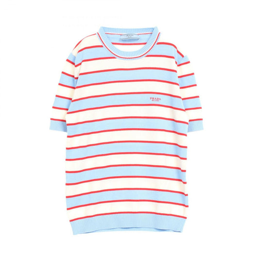 PRADA Striped Cotton Crew Neck Sweater - Timeless Elegance