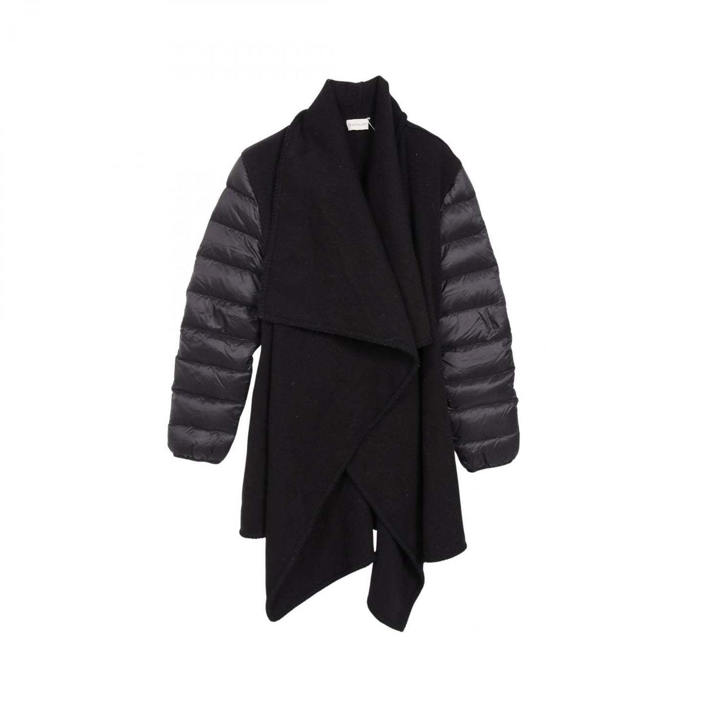 MONCLER Black Wool-Nylon Cape - Timeless Elegance