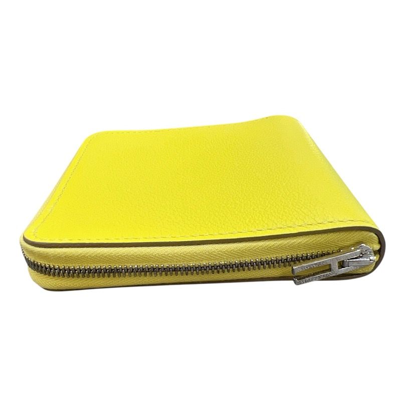 HERMES Zipango Card Case in Lime with Silver Hardware - Unisex