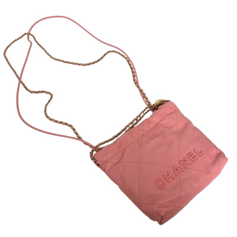 CHANEL22 Mini Bag in Coral Pink with Gold Hardware