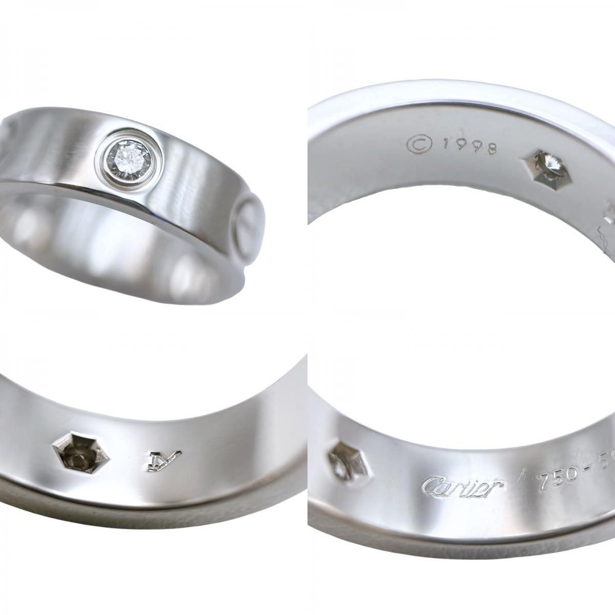 Cartier Love Ring in K18 White Gold with Diamonds - Size 50