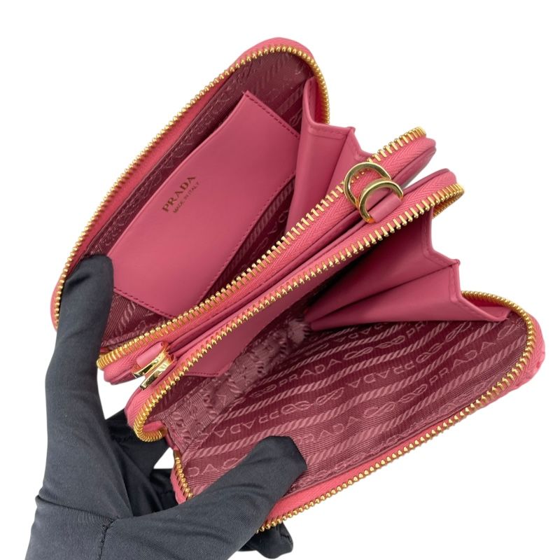 PRADA Triangle Shoulder Bag in Pink with Gold Hardware