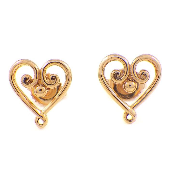 Tiffany & Co. Venezia Goldoni Heart Earrings in K18 Pink Gold