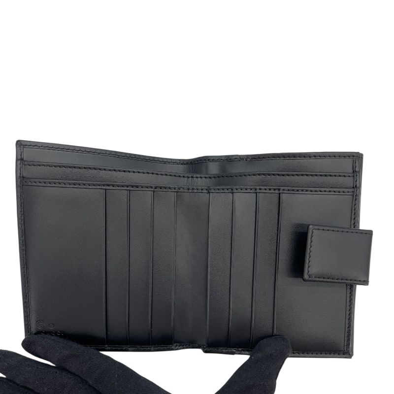 GUCCI Compact Wallet in GG Denim & Black Leather - Exquisite Craftsmanship