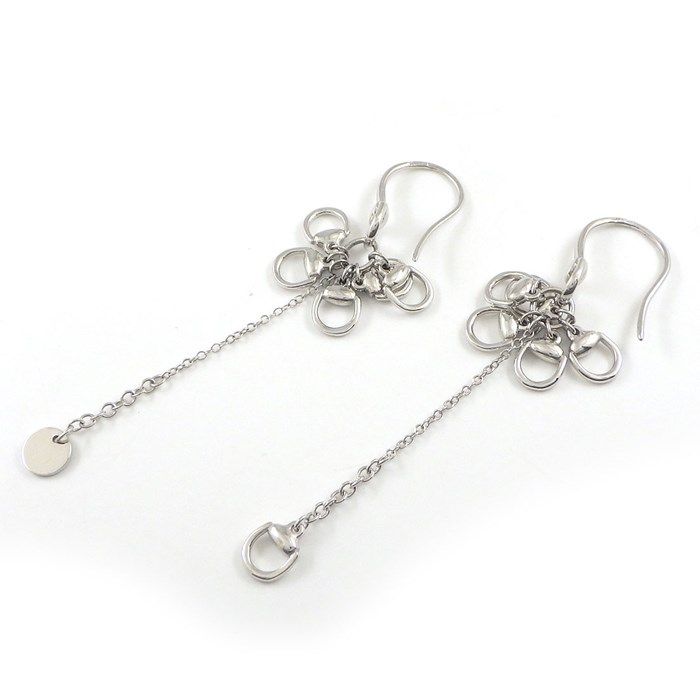GUCCI Horsebit Swing Drop Earrings in K18 White Gold