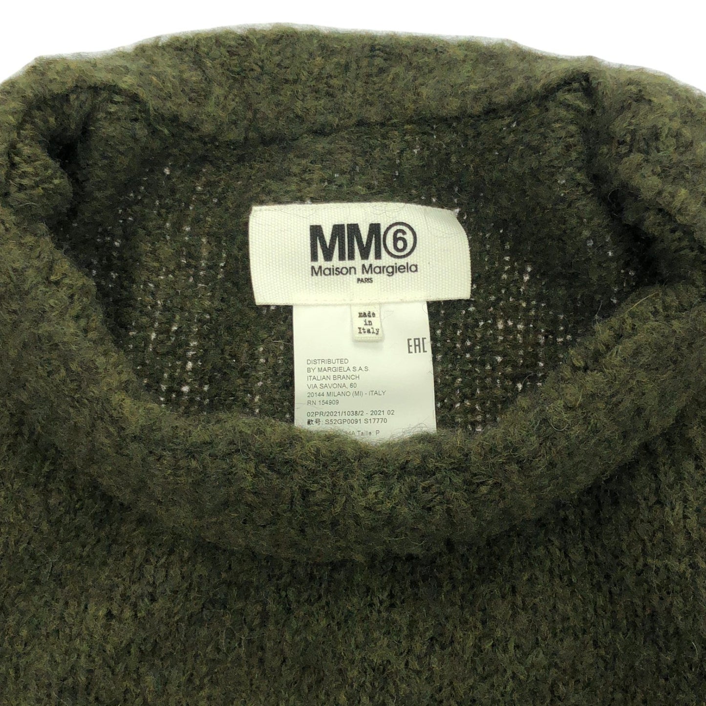 MM6 Khaki Green Knit Sweater - Timeless Elegance