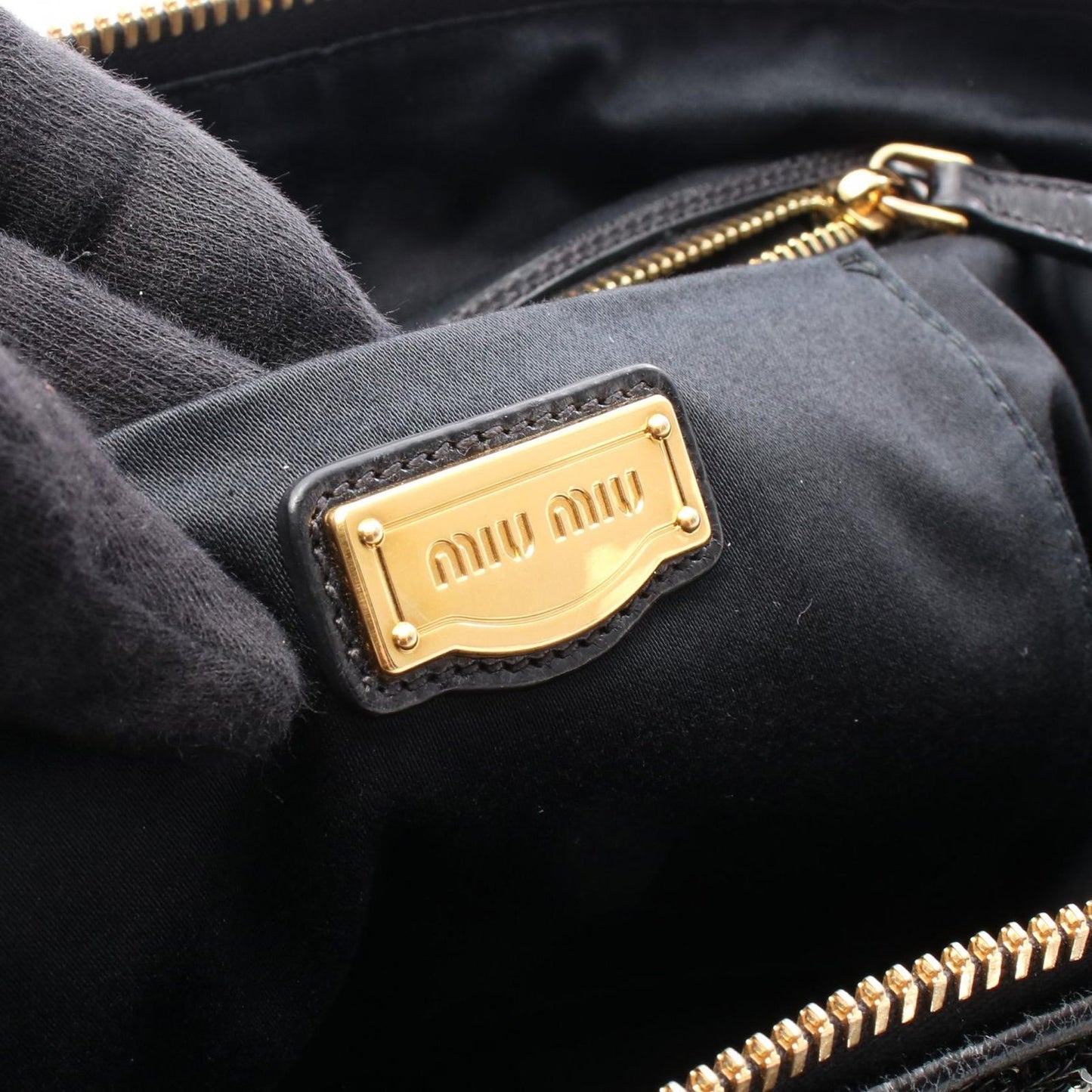 Miu Miu Black & Silver Leather 2-Way Tote Bag - Exquisite Craftsmanship