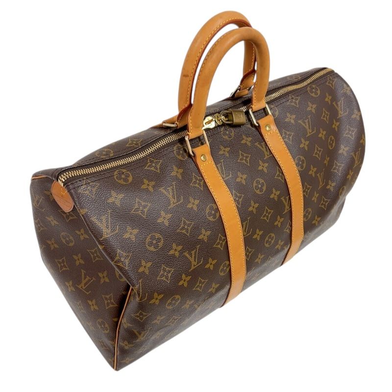 Louis Vuitton Keepall 45 Monogram Canvas Boston Bag - Brown & Gold
