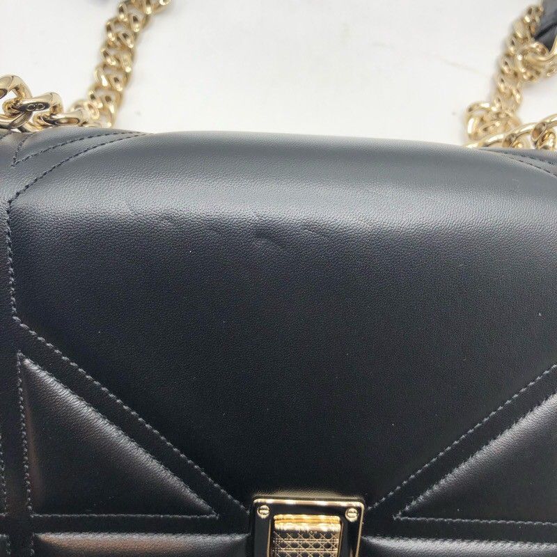 Christian Dior Diorama Shoulder Bag in Black with Gold Hardware