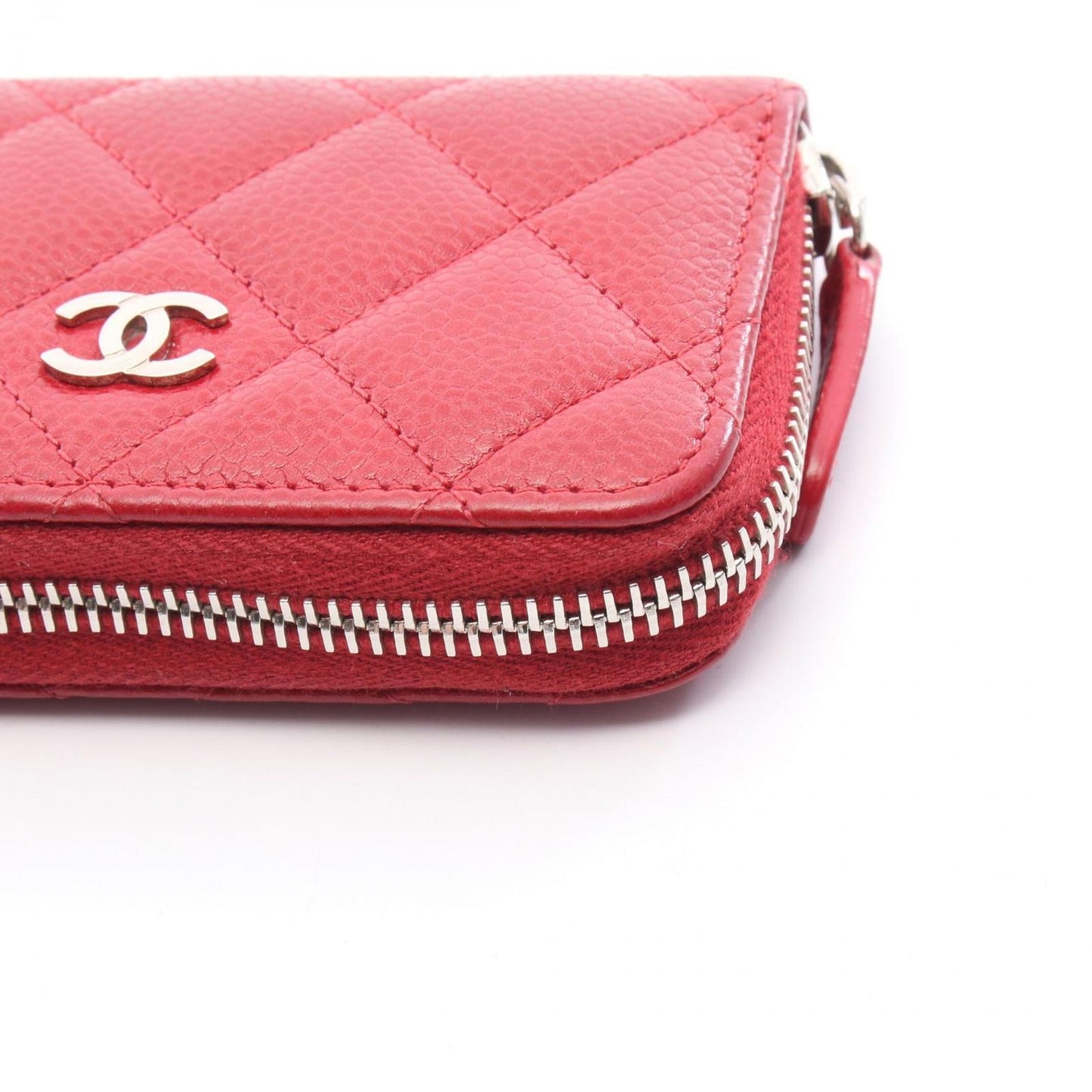 CHANEL Classic Zip Coin Purse in Red Caviar Leather