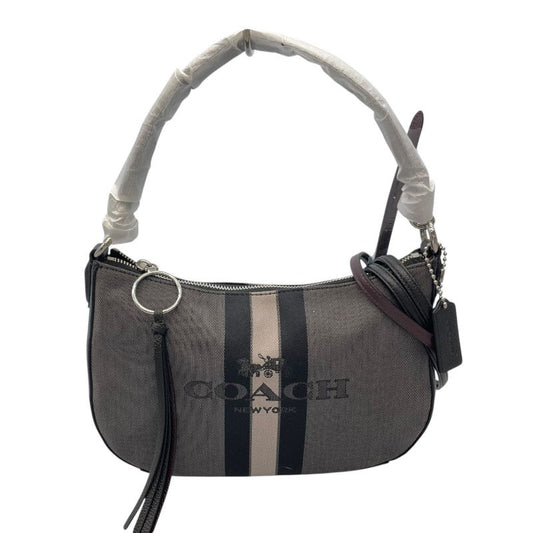 COACH Black/Gray Canvas Shoulder Bag - Timeless Elegance