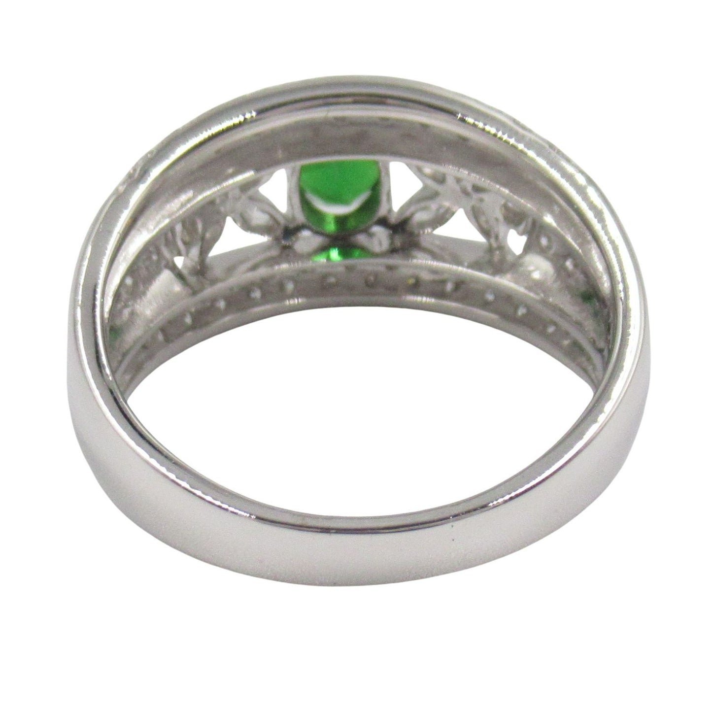 Exquisite Garnet and Diamond Ring in 18K White Gold