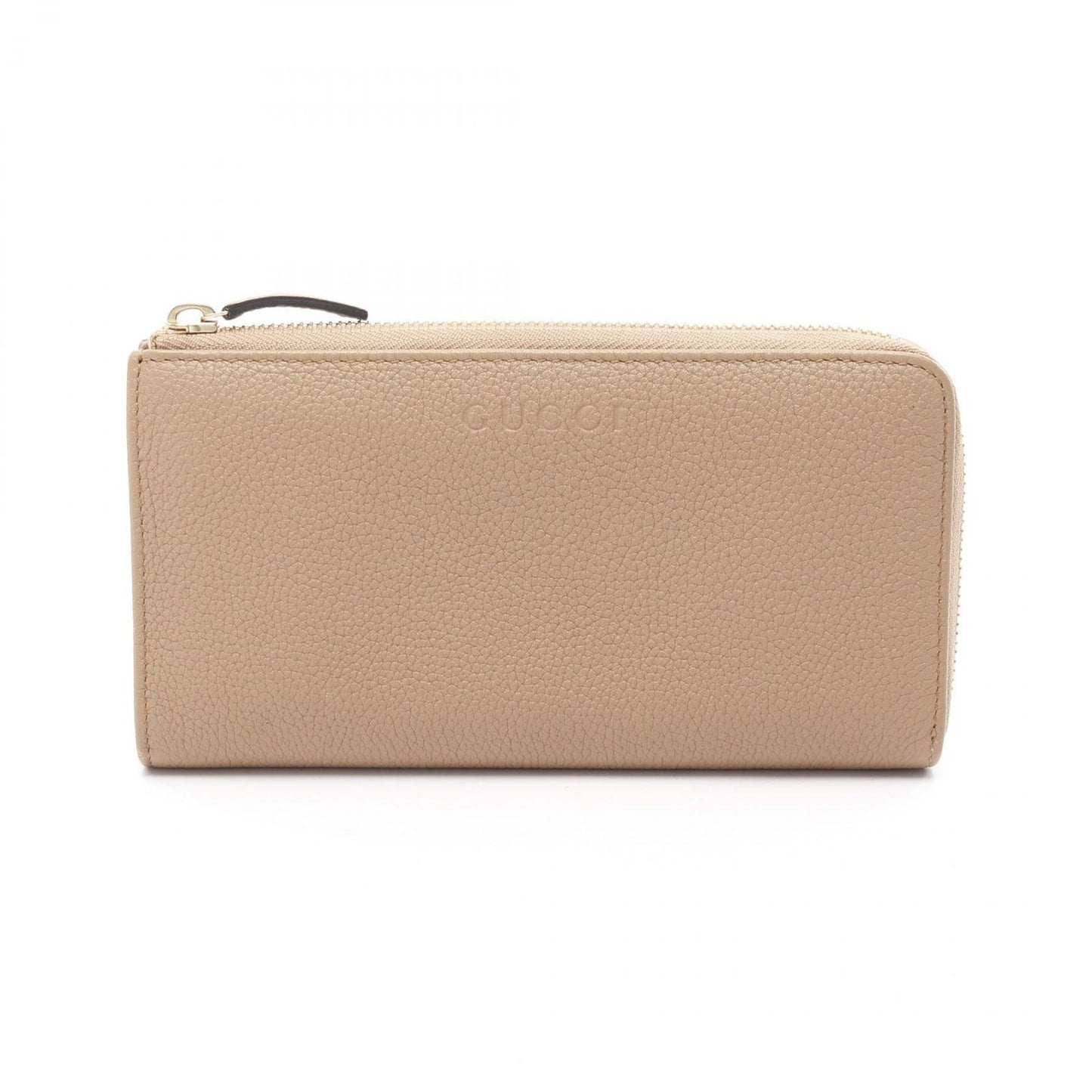 GUCCI Logo L-Zip Long Wallet in Beige Leather - Timeless Elegance