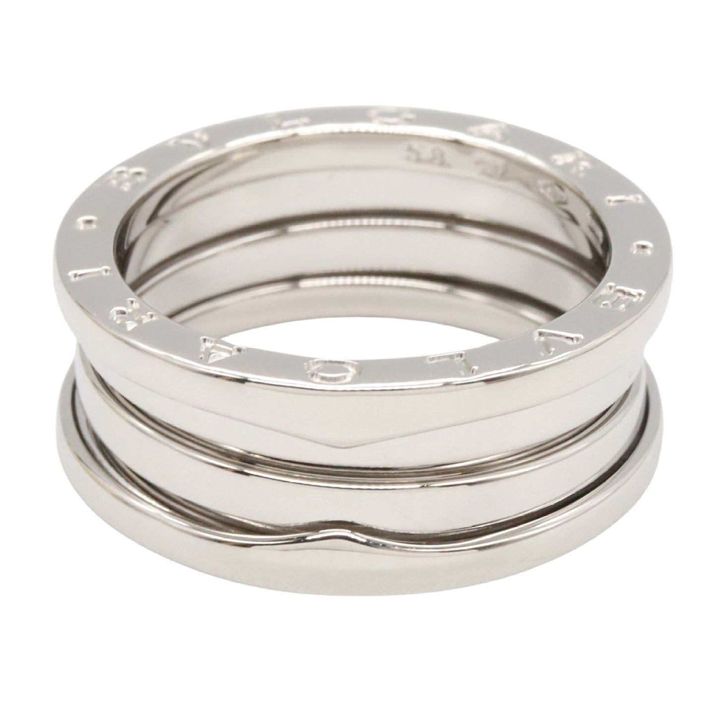 BVLGARI B-zero1 3-Band Ring in K18 White Gold - Unisex Elegance