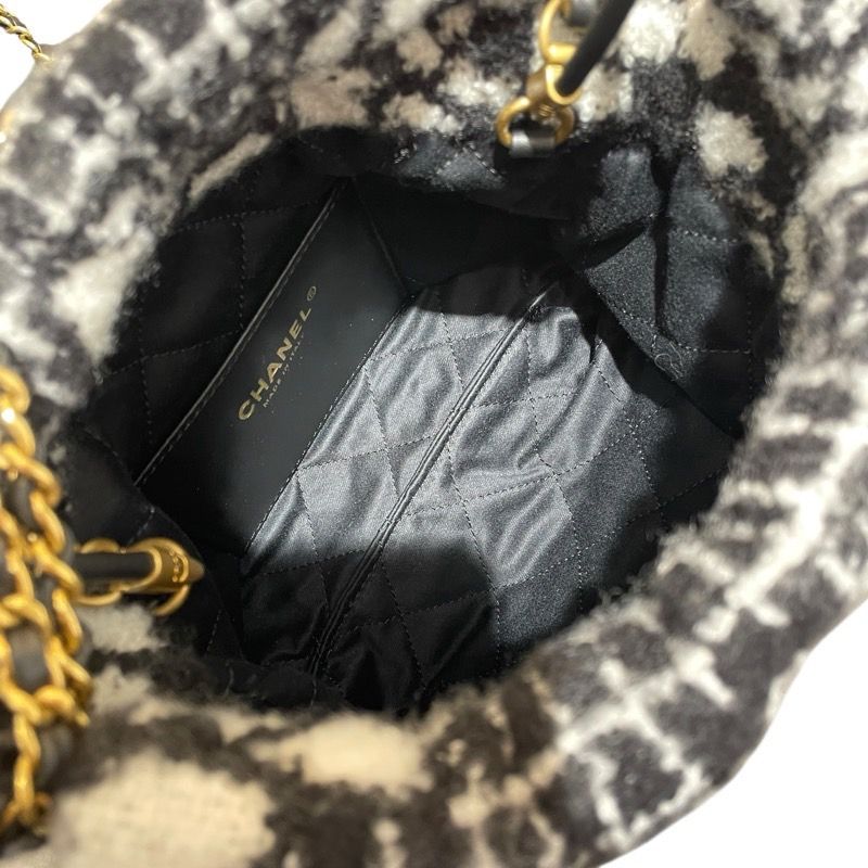 CHANEL Mini 22 Bag in Black & White with Gold Hardware