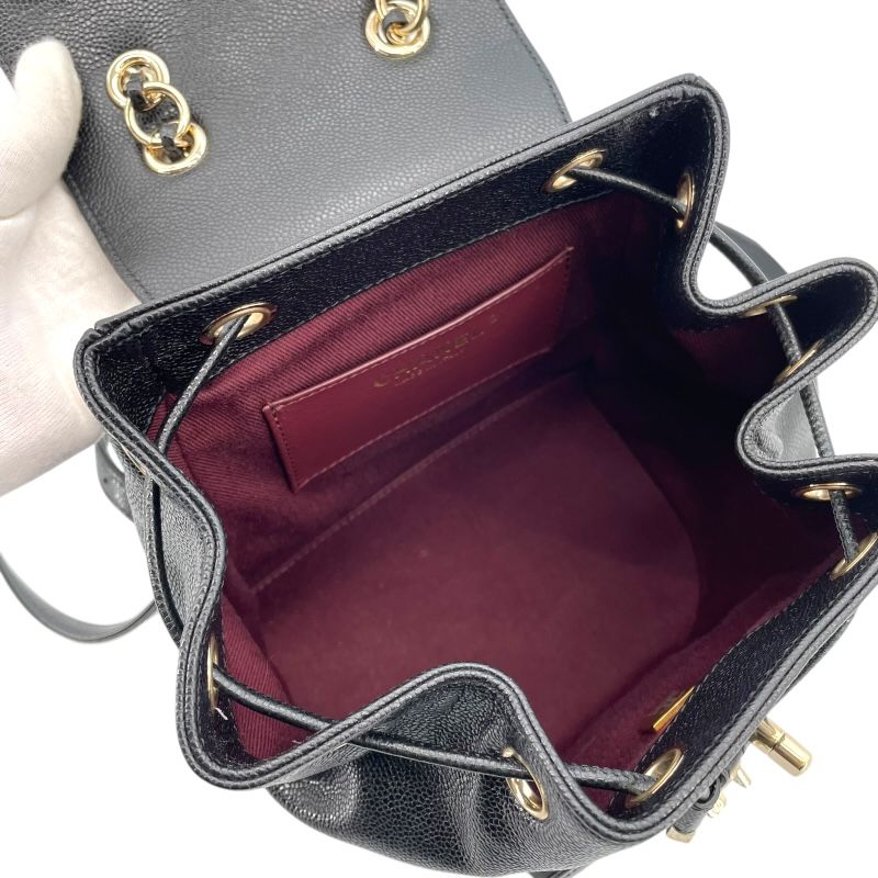 CHANEL Matelassé Backpack AS3530 in Black Caviar Leather