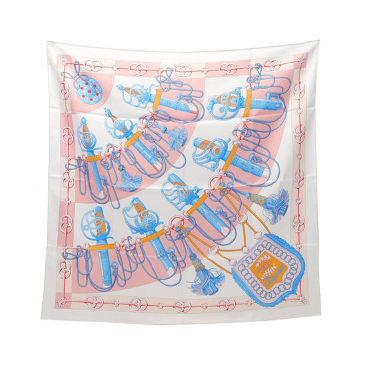 HERMES Silk Scarf Carre 90 CLIQUETIS - Unused Luxury Accessory