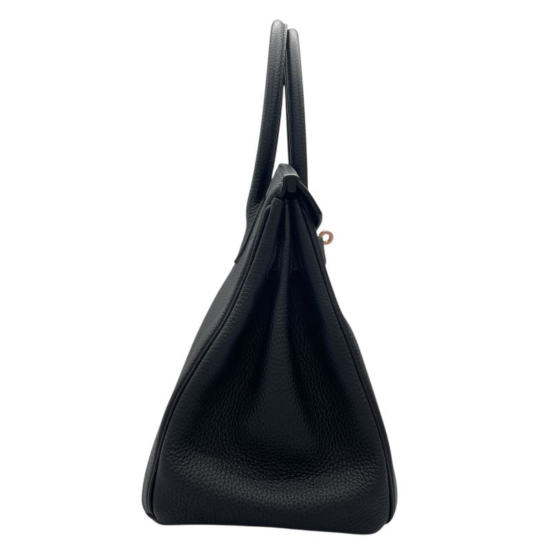 HERMES Birkin 30 Black with Pink Gold Hardware - Iconic Luxury Handbag