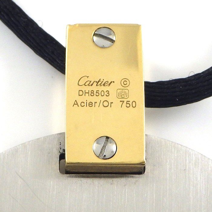 Cartier Santos 100 Pendant Necklace in K18 Yellow Gold & Stainless Steel