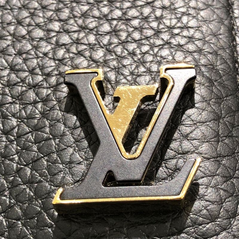 Louis Vuitton LV Vertical Compact Wallet - Black with Gold Hardware