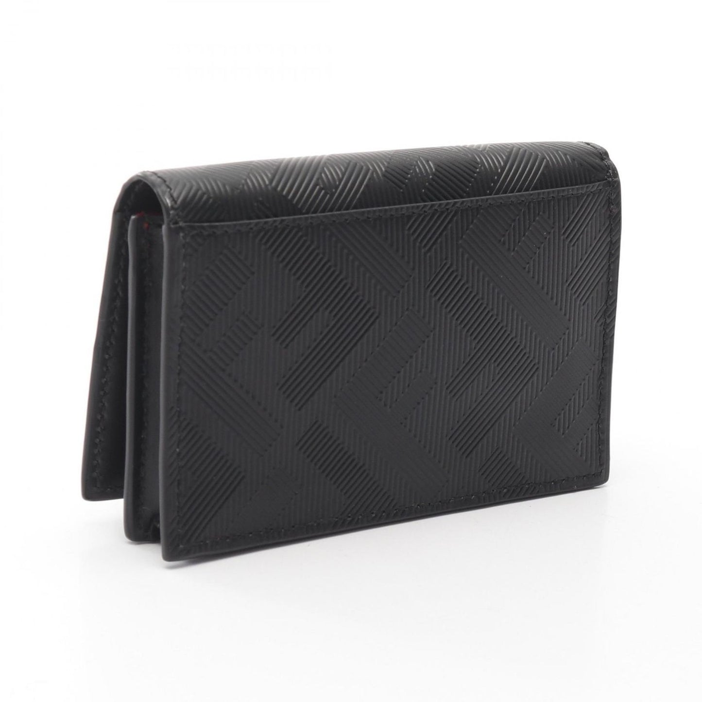 FENDI Shadow Zucca Leather Card Case - Black - New