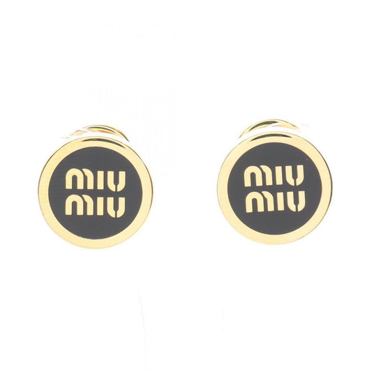 Miu Miu Gold & Black GP Earrings - Exquisite Luxury