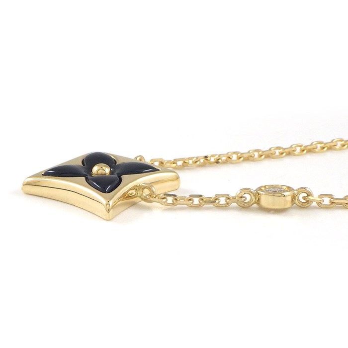 Louis Vuitton Monogram Blossom Pendant Necklace with Onyx & Diamond