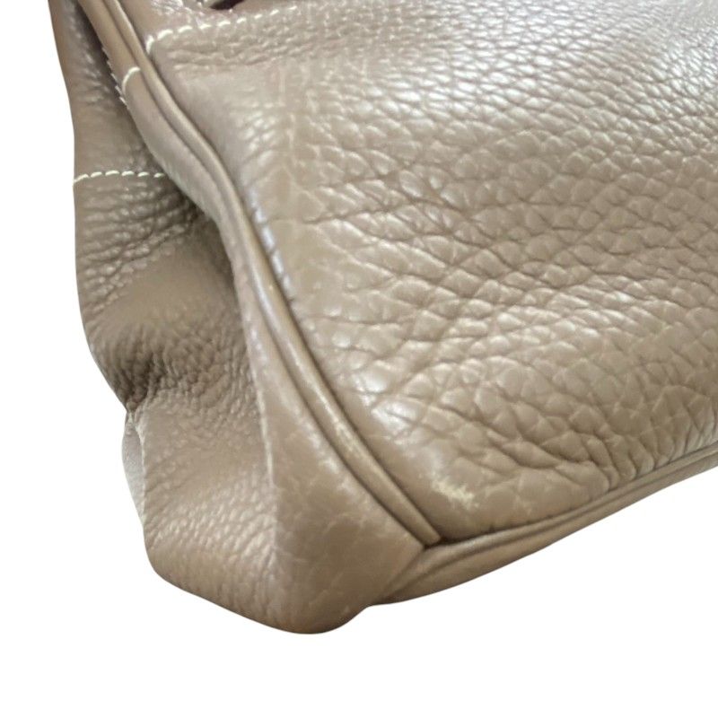 HERMES Birkin Shoulder Bag in Etoupe with Silver Hardware