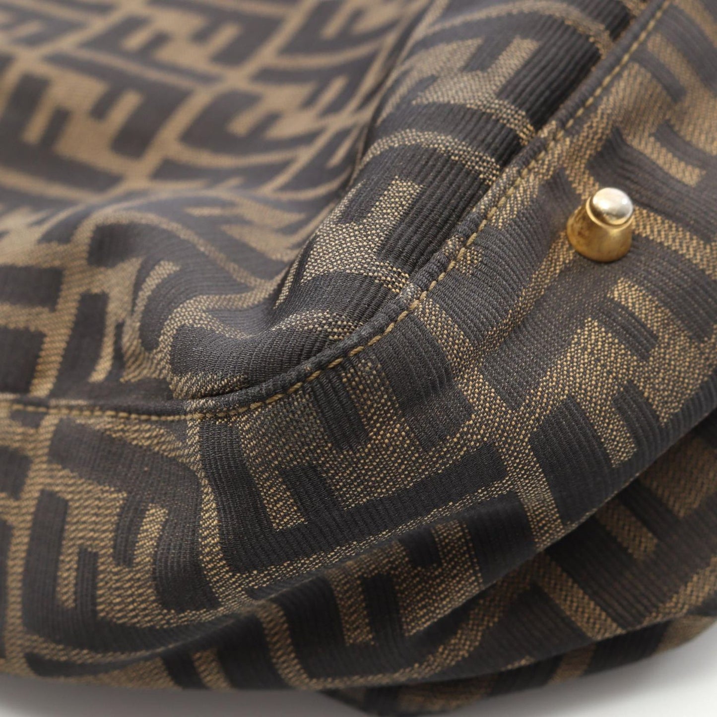 FENDI Zucca Canvas & Leather Tote Bag - Black/Khaki