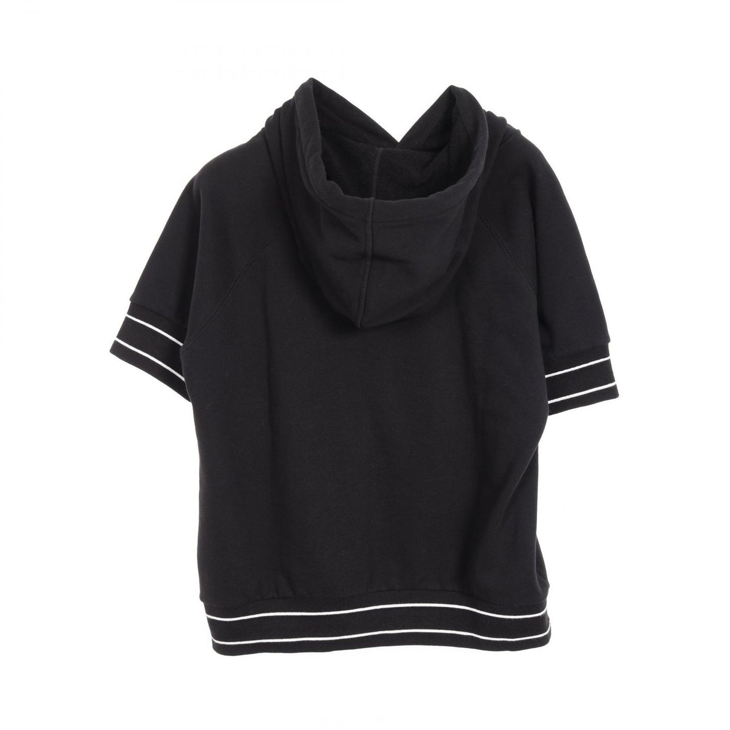 Dior VIBE Short Sleeve Hoodie - Elegant Black & White Cotton