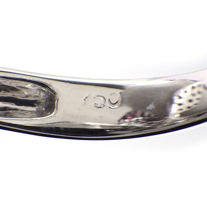 Exquisite Ruby and Garnet Rose Motif Ring in K18 White Gold