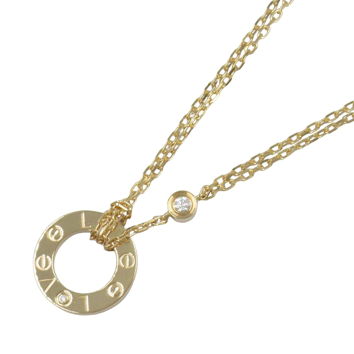 Cartier Love Circle Necklace in 18K Yellow Gold with Diamonds