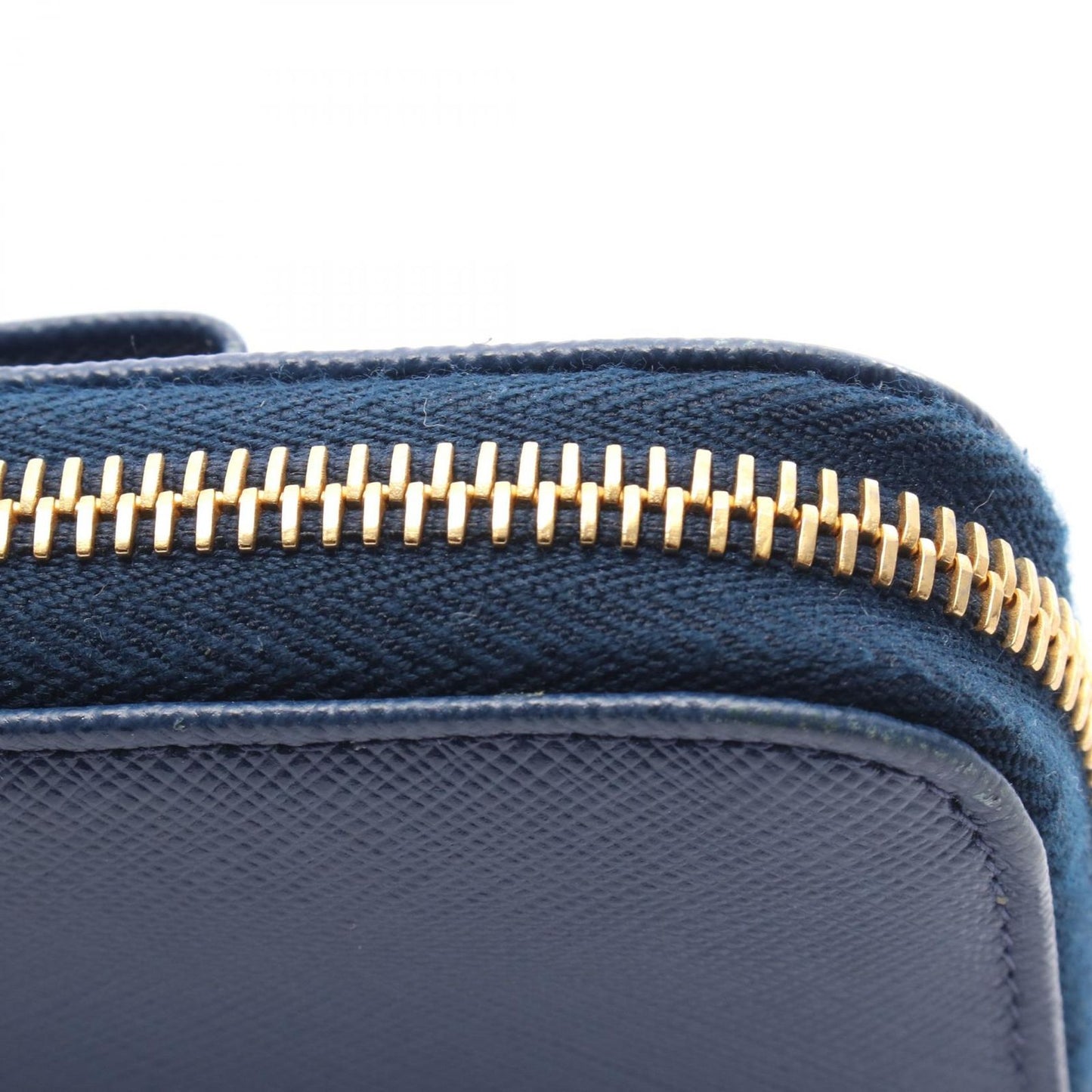 PRADA Dark Blue Leather Round Wallet - Timeless Elegance