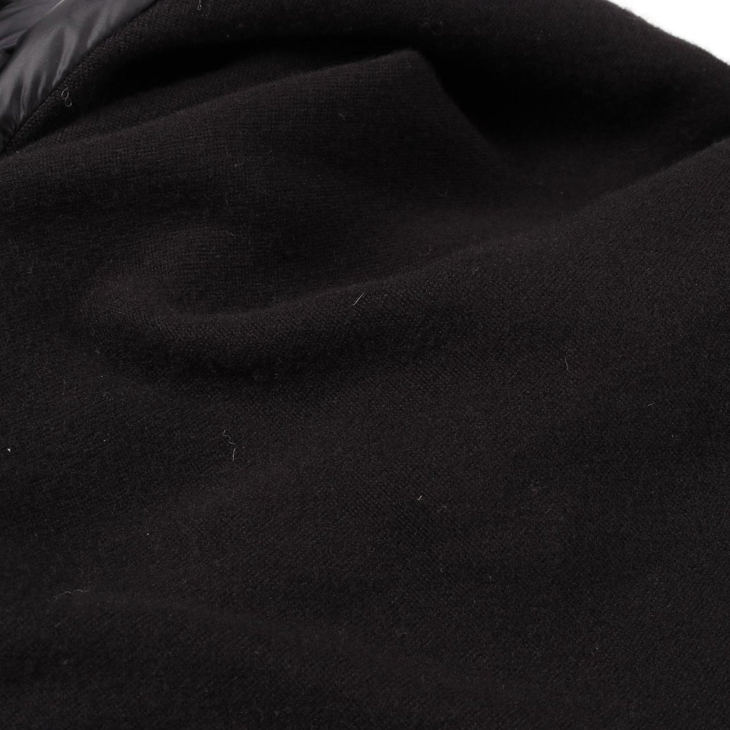 MONCLER Black Wool-Nylon Cape - Timeless Elegance