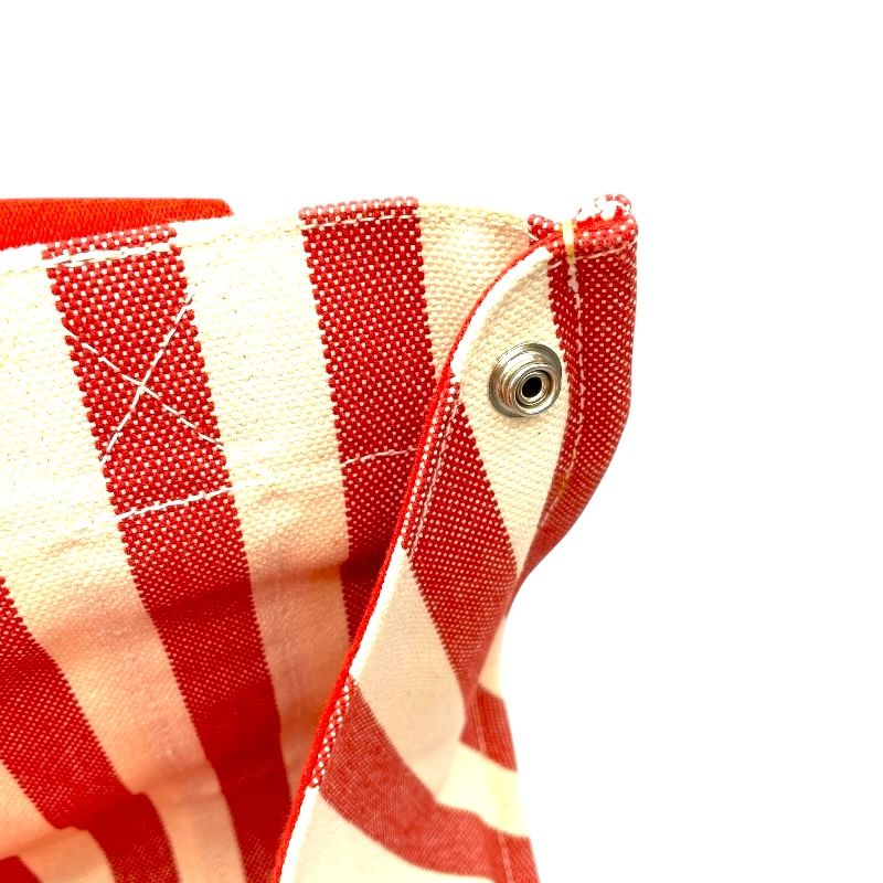 HERMES Cannes PM Red & White Canvas Handbag - Exquisite Craftsmanship