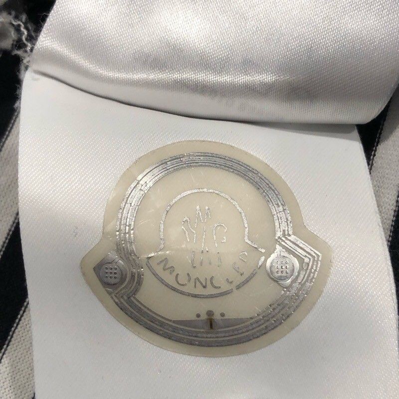 MONCLER Striped Logo Print Cotton T-Shirt - Size L