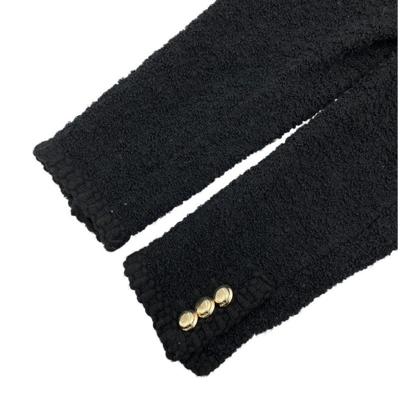Miu Miu Lettered Patch Cardigan in Black Wool - Size 40