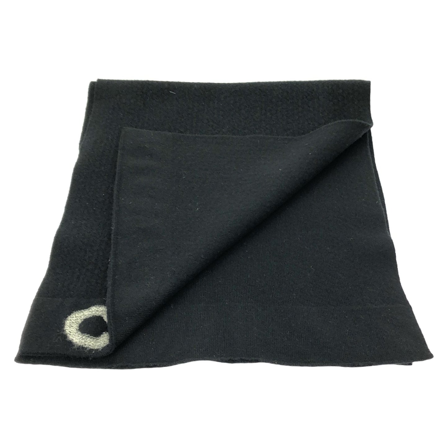 CHANEL Black Wool Logo Scarf - Timeless Elegance