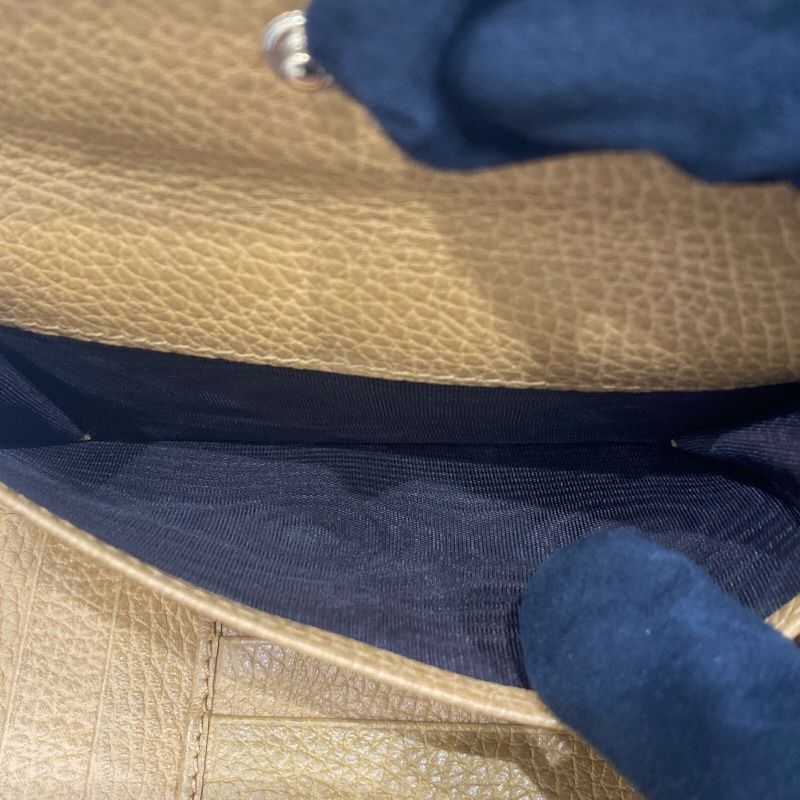 GUCCI Camel Leather Tri-Fold Wallet - Unisex Elegance