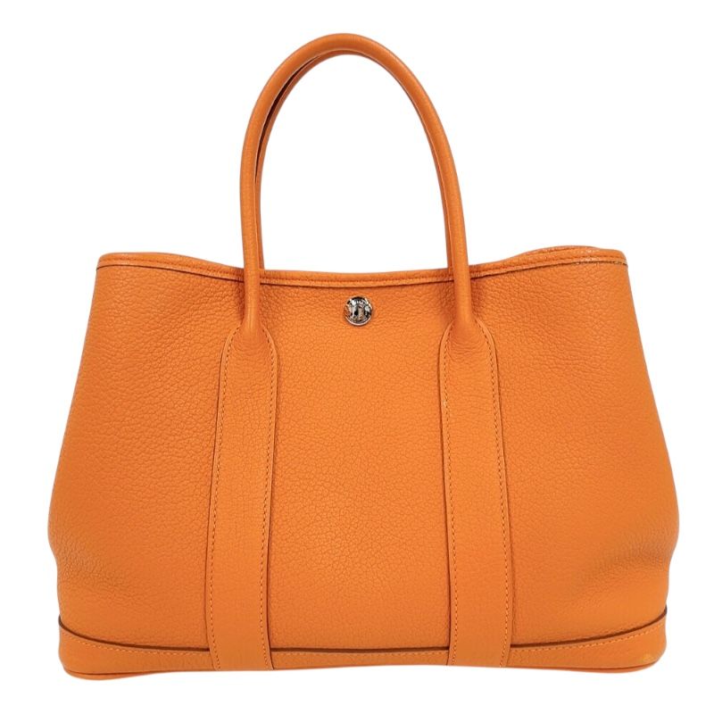 HERMES Garden Party TPM Handbag - Orange with Silver Hardware (2016)