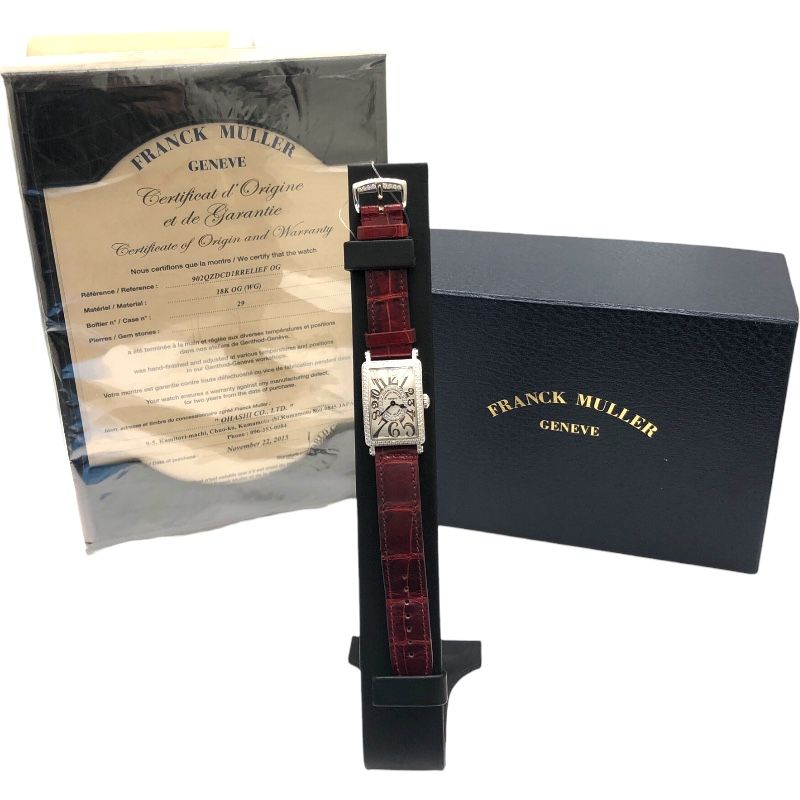 FRANCK MULLER Long Island 902QZDCD1R K18WG Silver Ladies Watch