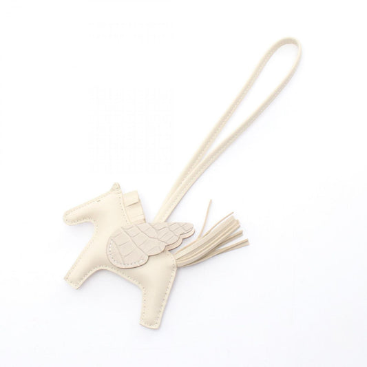 HERMES Rodeo Pegasus PM Charm in Ivory & Beton - Exquisite Craftsmanship