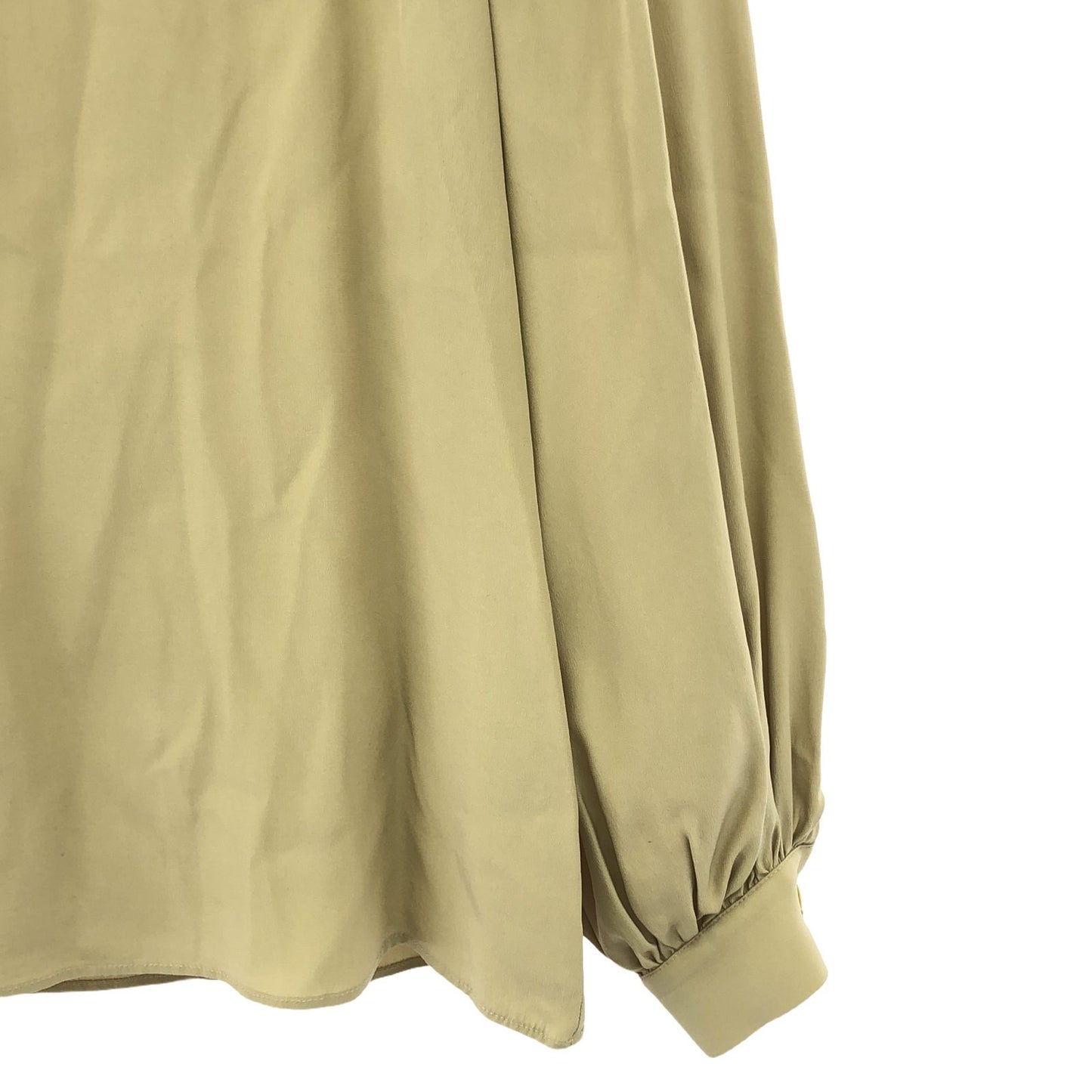Kiton Silk Blouse with Ribbon Detail in Beige - Size 40