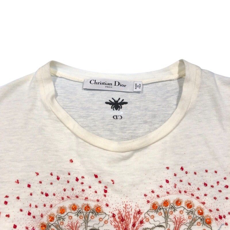 Christian Dior Cream Cotton T-Shirt for Women - XS