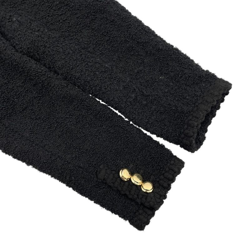 Miu Miu Lettered Patch Cardigan in Black Wool - Size 40