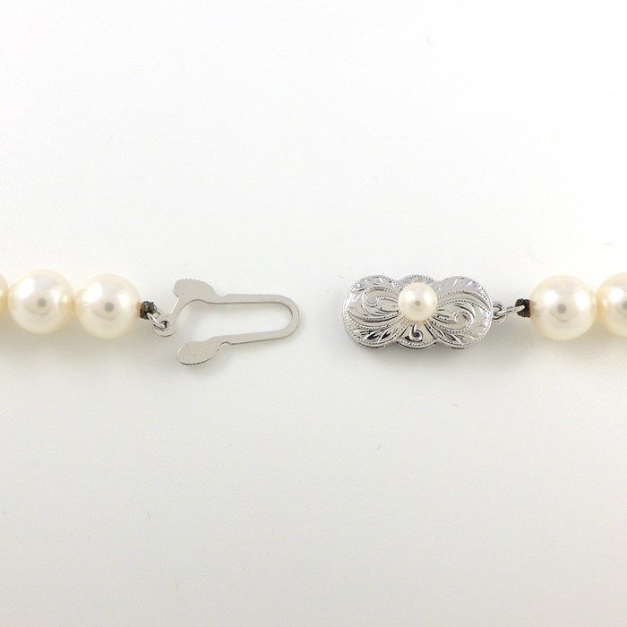 MIKIMOTO 7.0-7.5mm Pearl Necklace in Silver 925 - Exquisite Craftsmanship