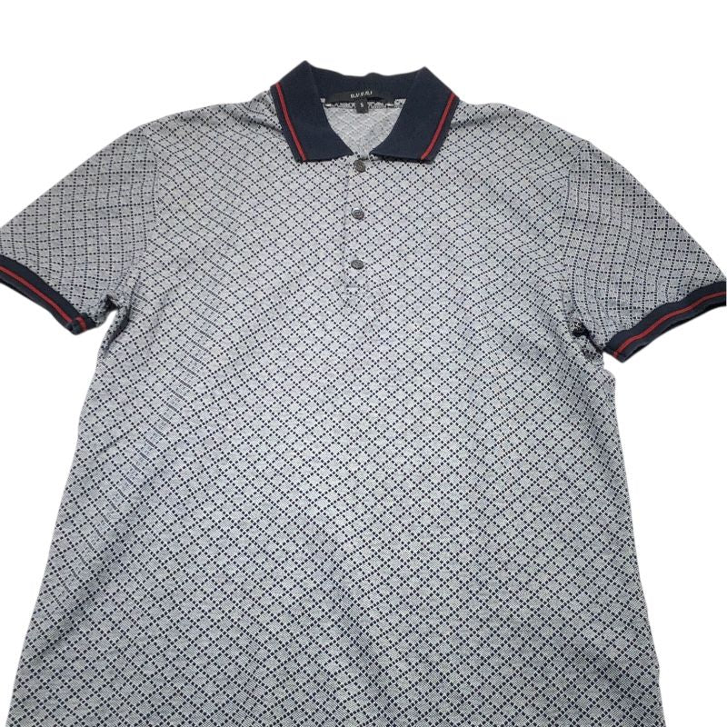 GUCCI Diamante Pattern Polo Shirt in Gray - Size S